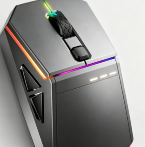 Retro-futuristic metal casing Wireless RGB Gaming Mouse - Image 2