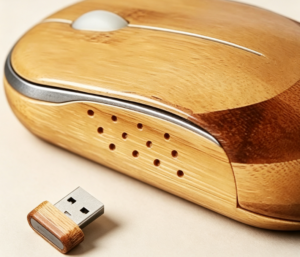 Creative Bamboo Wooden Wireless Office Mouse - Image 2