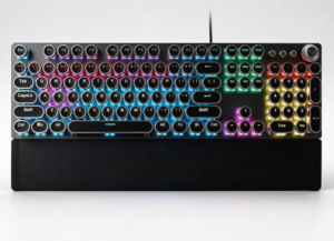 Retro Roundcap Typewriter Style Mechanical Gaming Keyboard